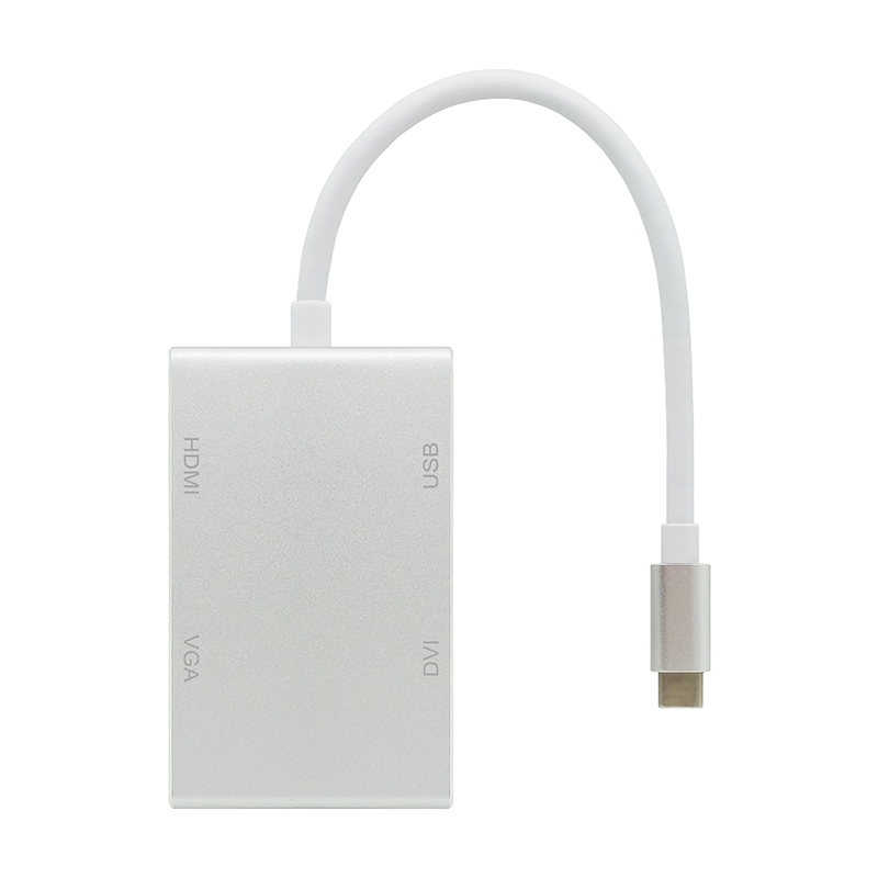 USB C Type C to HDMI VGA DVI USB3.0 Adapter 4in1 USB 3.1 USB-C Converter Cable for Laptop Apple Macbook Google Chromebook Pixel (4)