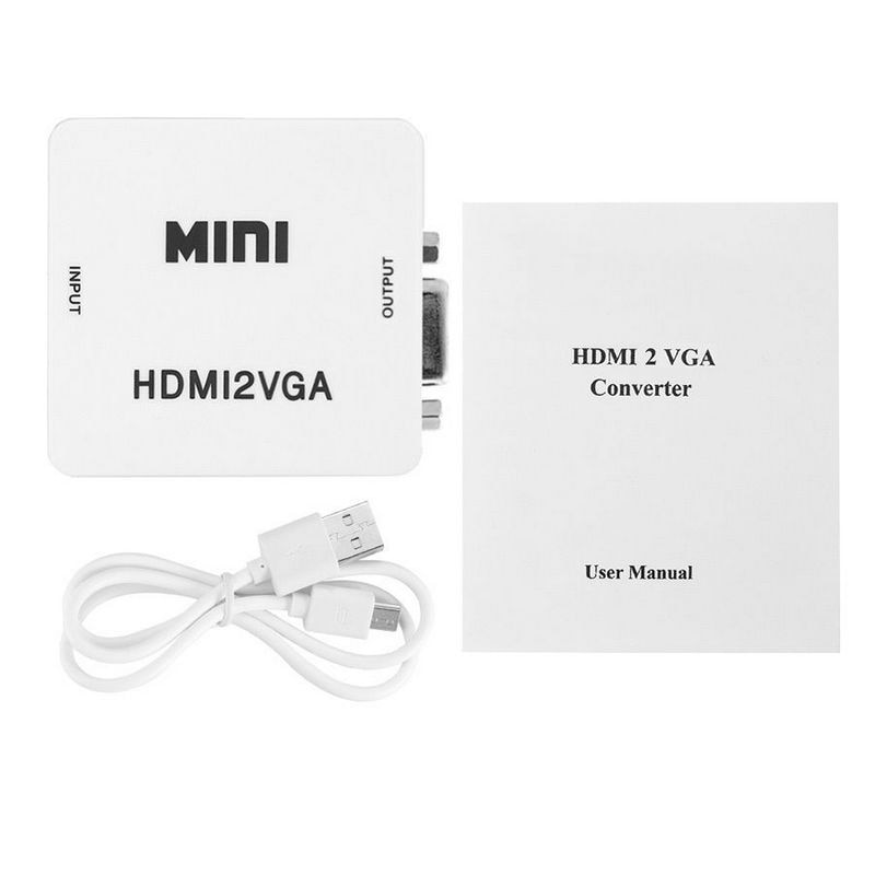1080P Audio Adapter Connector HDMI2VGA Mini HDMI to VGA Converter with Audio for Laptop TV Box Projector PS3 XBOX 360